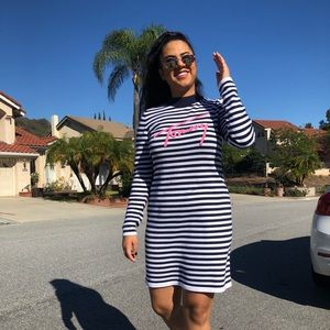 Tommy Hilfiger stripped long sleeve midi dress.